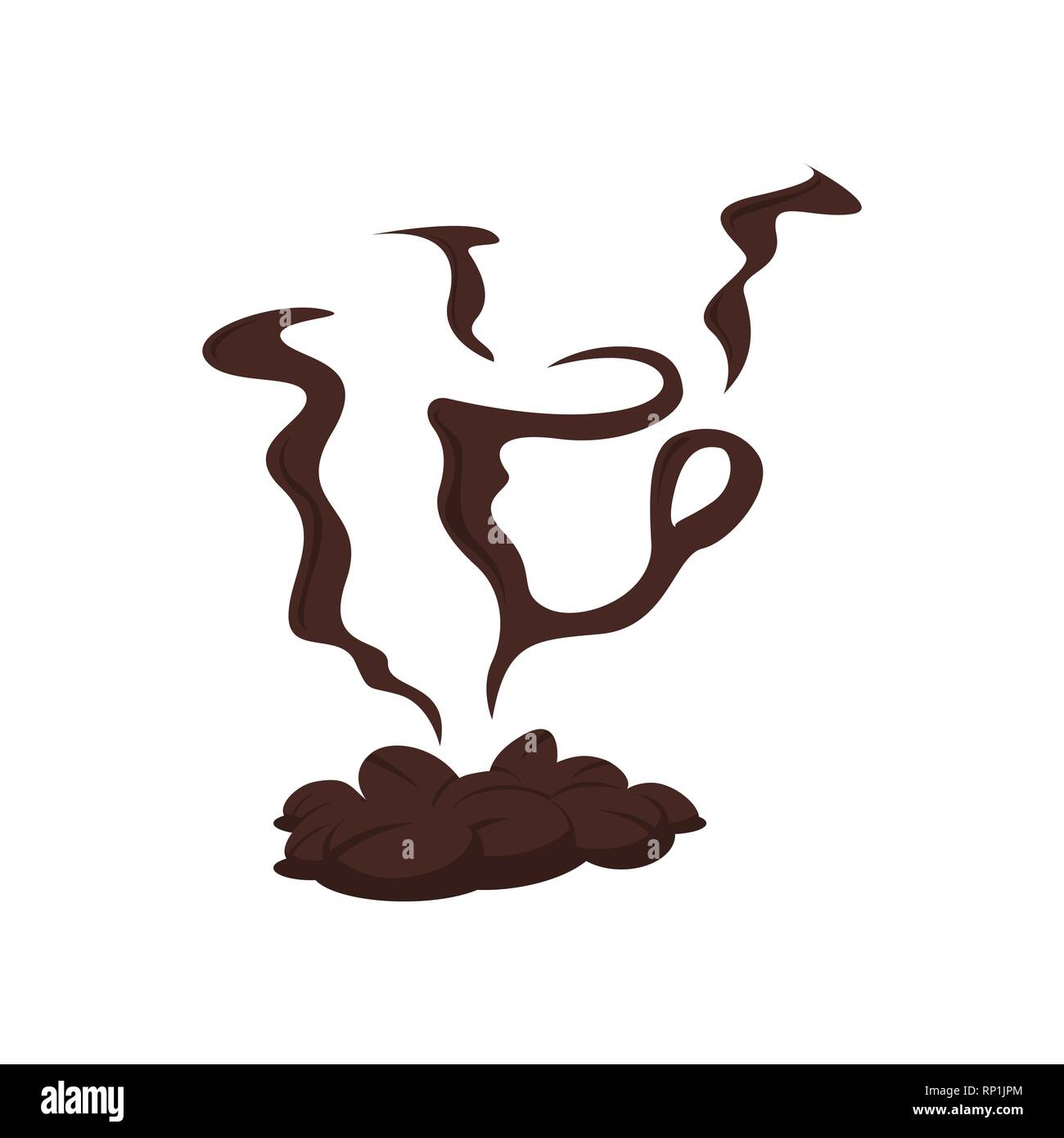 Coffee shop logo template natural abstract coffee cup. Coffee house emblem creative cafe logotype modern trendy symbol design vector illustration Stock Vector