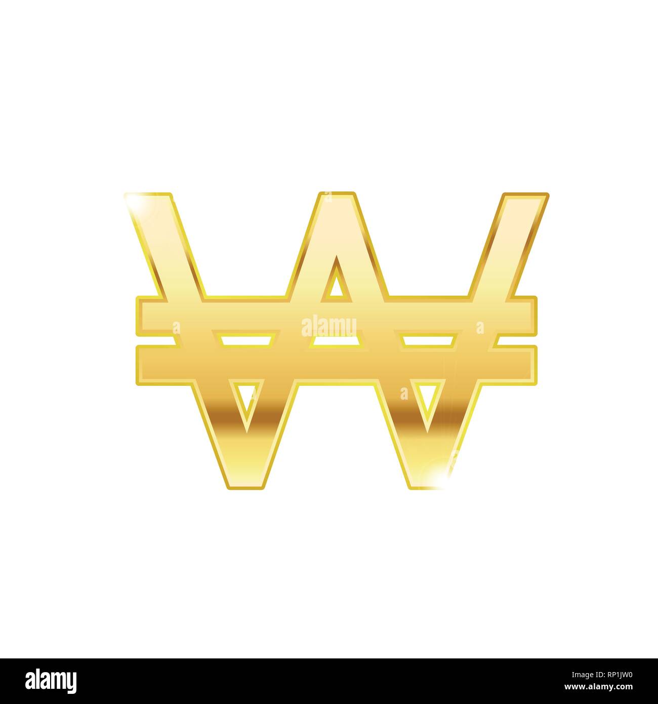 3d gold won currency symbol hi-res stock photography and images - Alamy