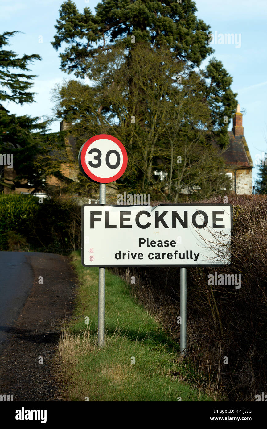 Flecknoe village sign, Warwickshire, England, UK Stock Photo - Alamy