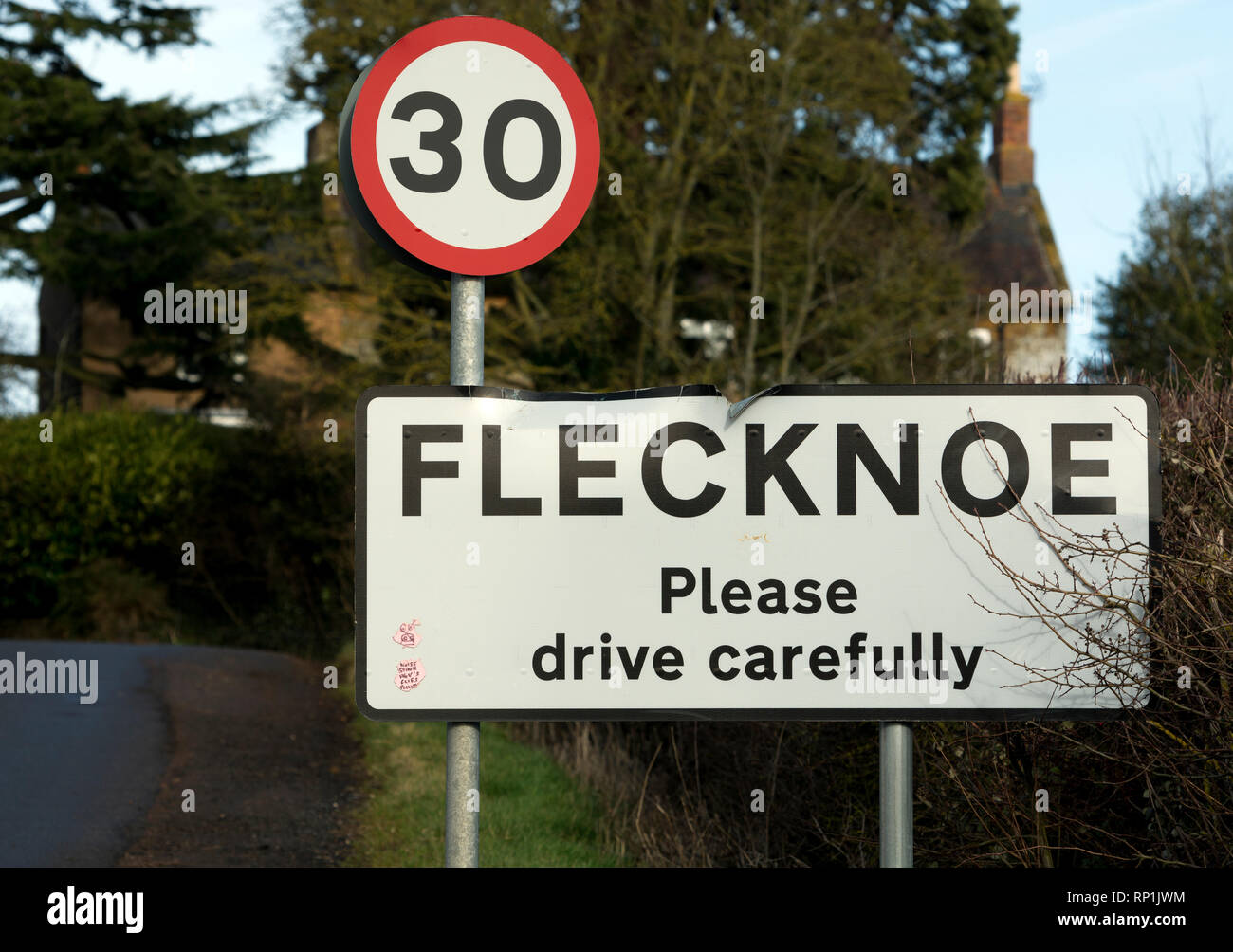 Flecknoe village sign, Warwickshire, England, UK Stock Photo - Alamy