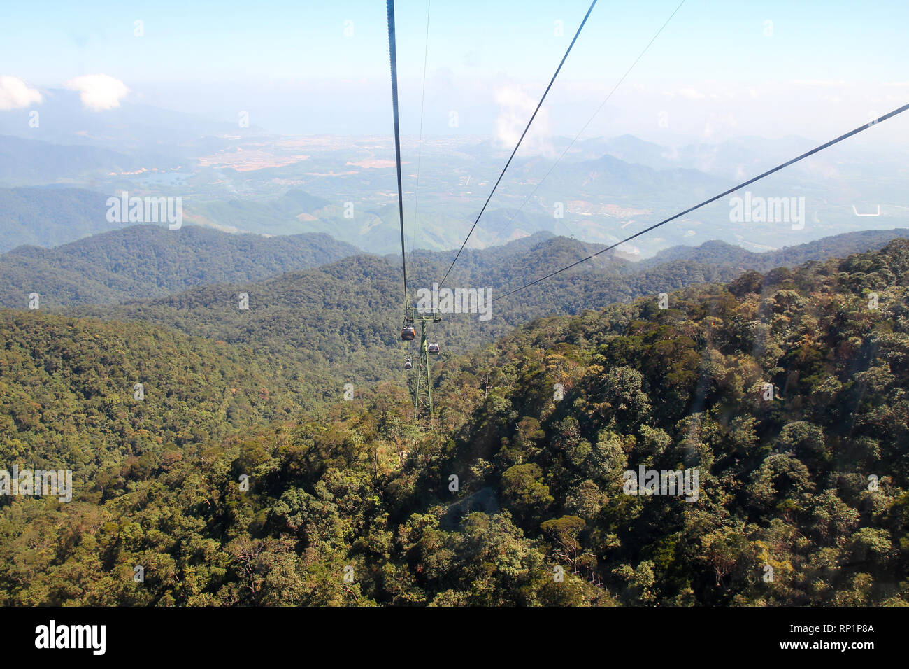 Cable car to Ba Na Hills Mountain Resort in Da Nang ,Vietnam. Stock Photo