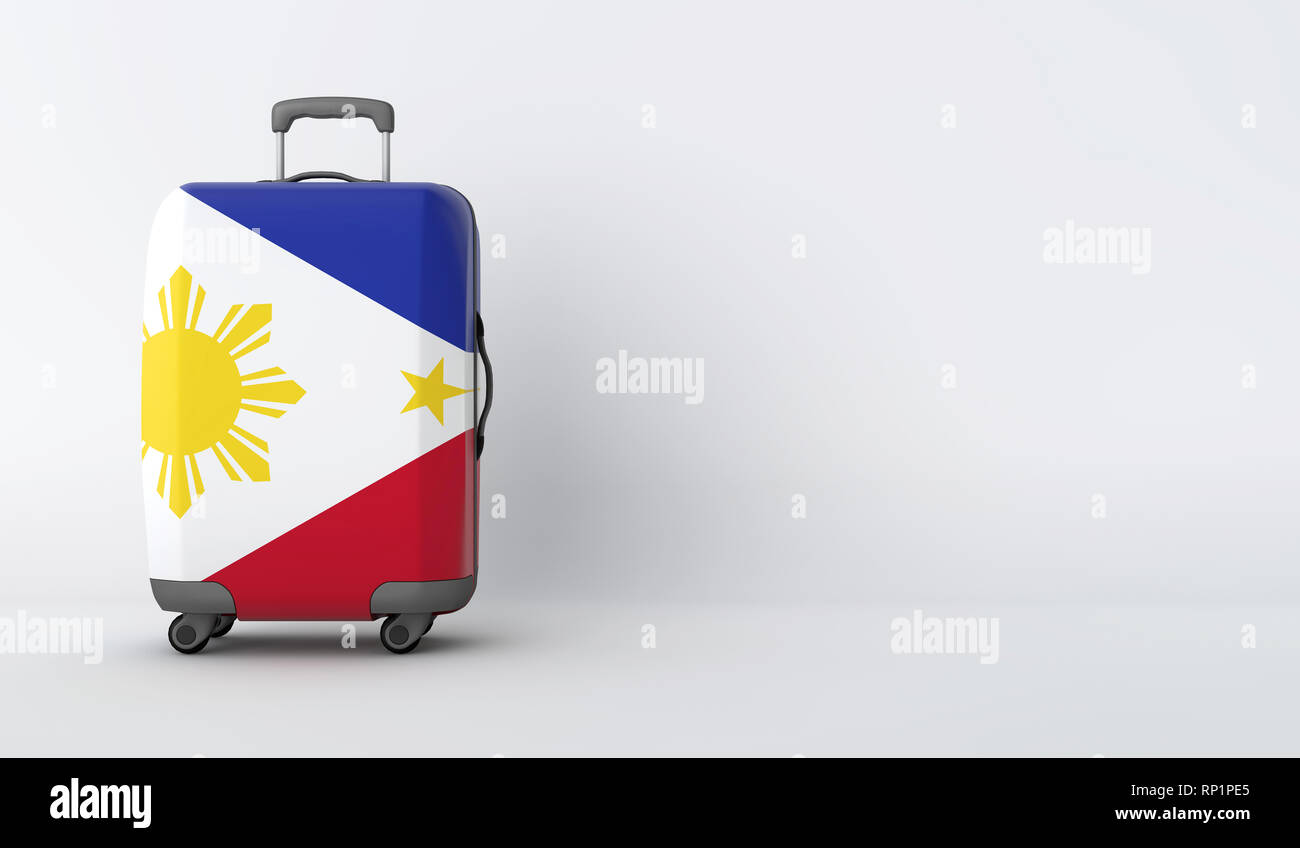 Travel Suitcase With The Flag Of Philippines Holiday Destination 3d Render Stock Photo Alamy