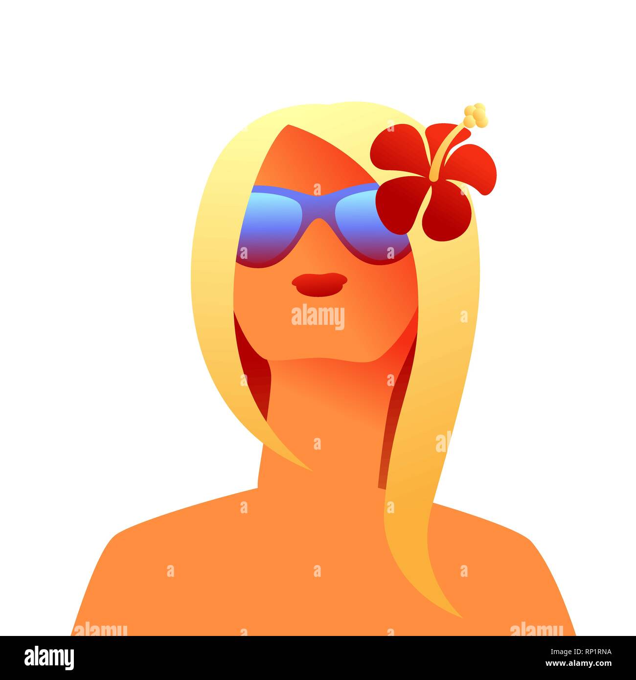 Blonde girl in sunglasses. Stock Vector