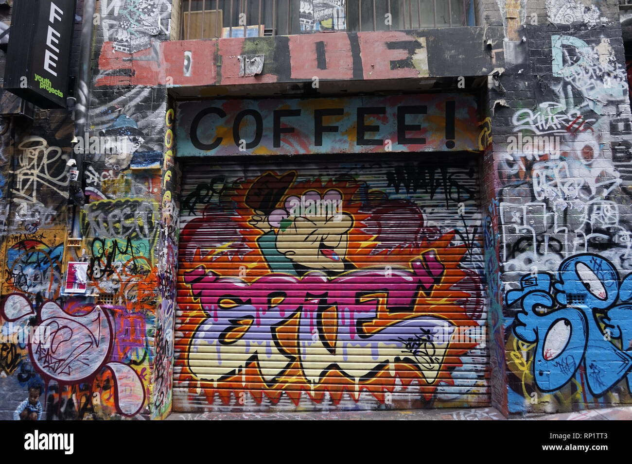 Melbourne Laneways and Street Art Stock Photo