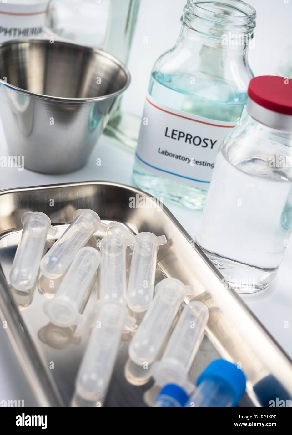 Test leprosy in laboratory, conceptual image, vertical composition