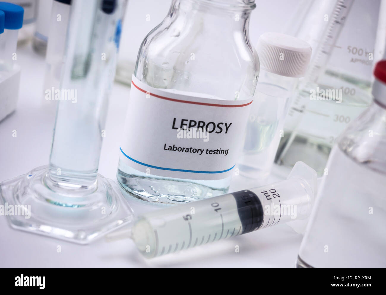 Test leprosy in laboratory, conceptual image, horizontal composition