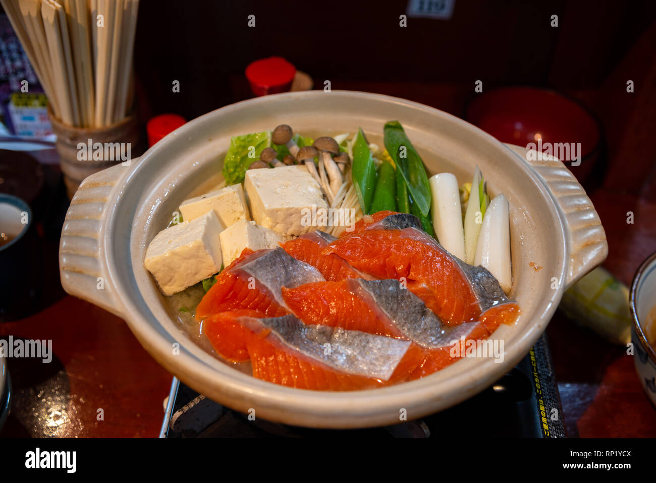 Japanese cuisine " Ishikarinabe ", a Japanese style hot pot with