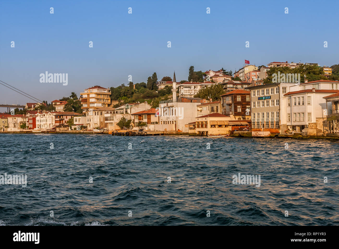 Ottoman era villas and low-rise buildings on the Asian coastline of the Bosphorus Strait, Istanbul Stock Photo