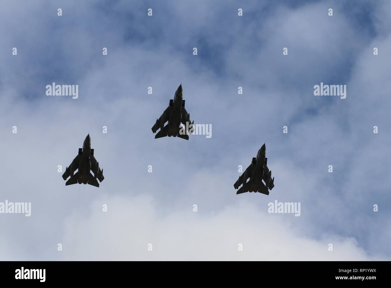 RAF Tornado flypast over Duxford IWM in Cambridgeshire, England Stock Photo