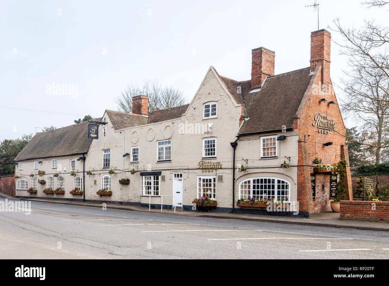 The Rancliffe Arms, Bunny, Nottinghamshire, England, UK. An early 17th century coaching inn. Stock Photo