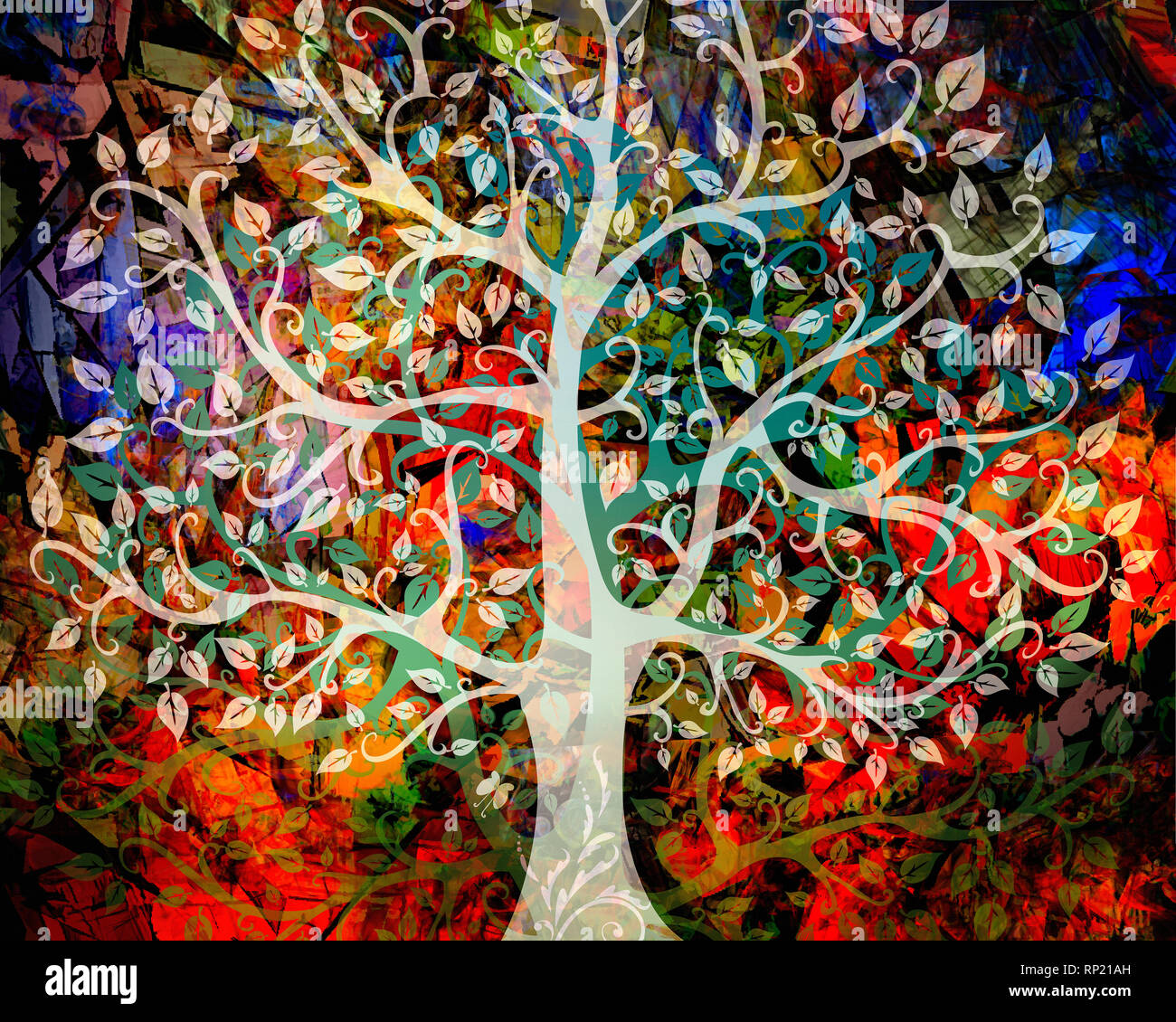 DIGITAL ART: Tree of Knowledge Stock Photo