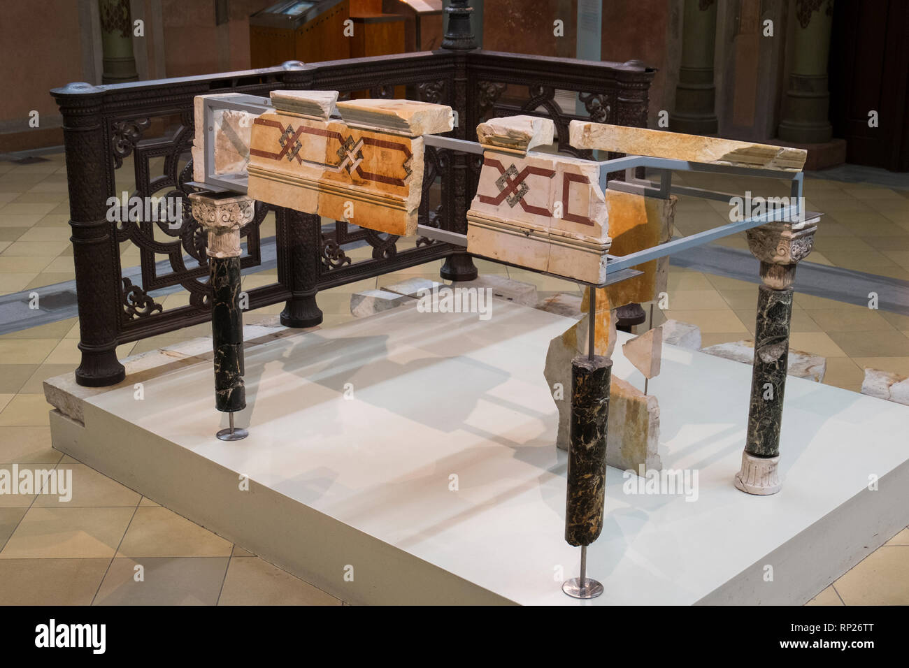 A destroyed Bimah in the Neue Synagogue in Berlin, Germany. Stock Photo