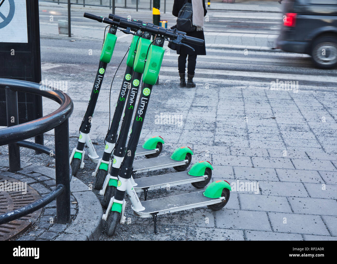 Lime electric scooters, Stockholm, Sweden, Scandinavia Stock Photo - Alamy