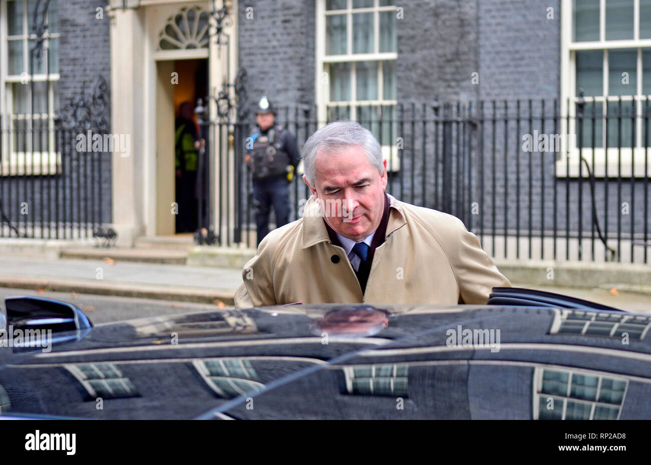 Geoffrey Cox QC MP, Attorney General, leaving after a cabinet meeting Downing Street 19th Feb 2019 Stock Photo