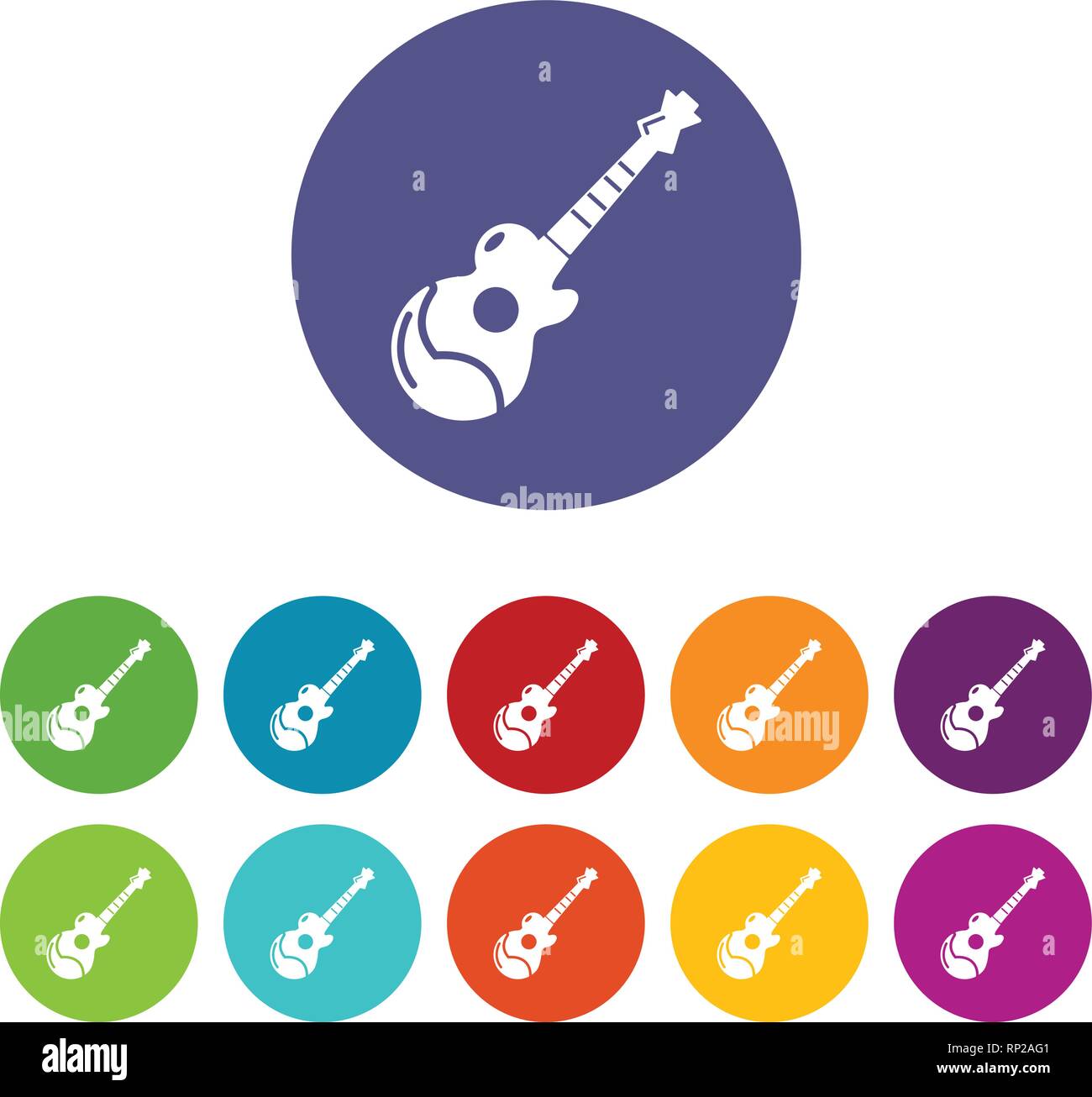 Acoustic guitar icons set vector color Stock Vector Image & Art - Alamy