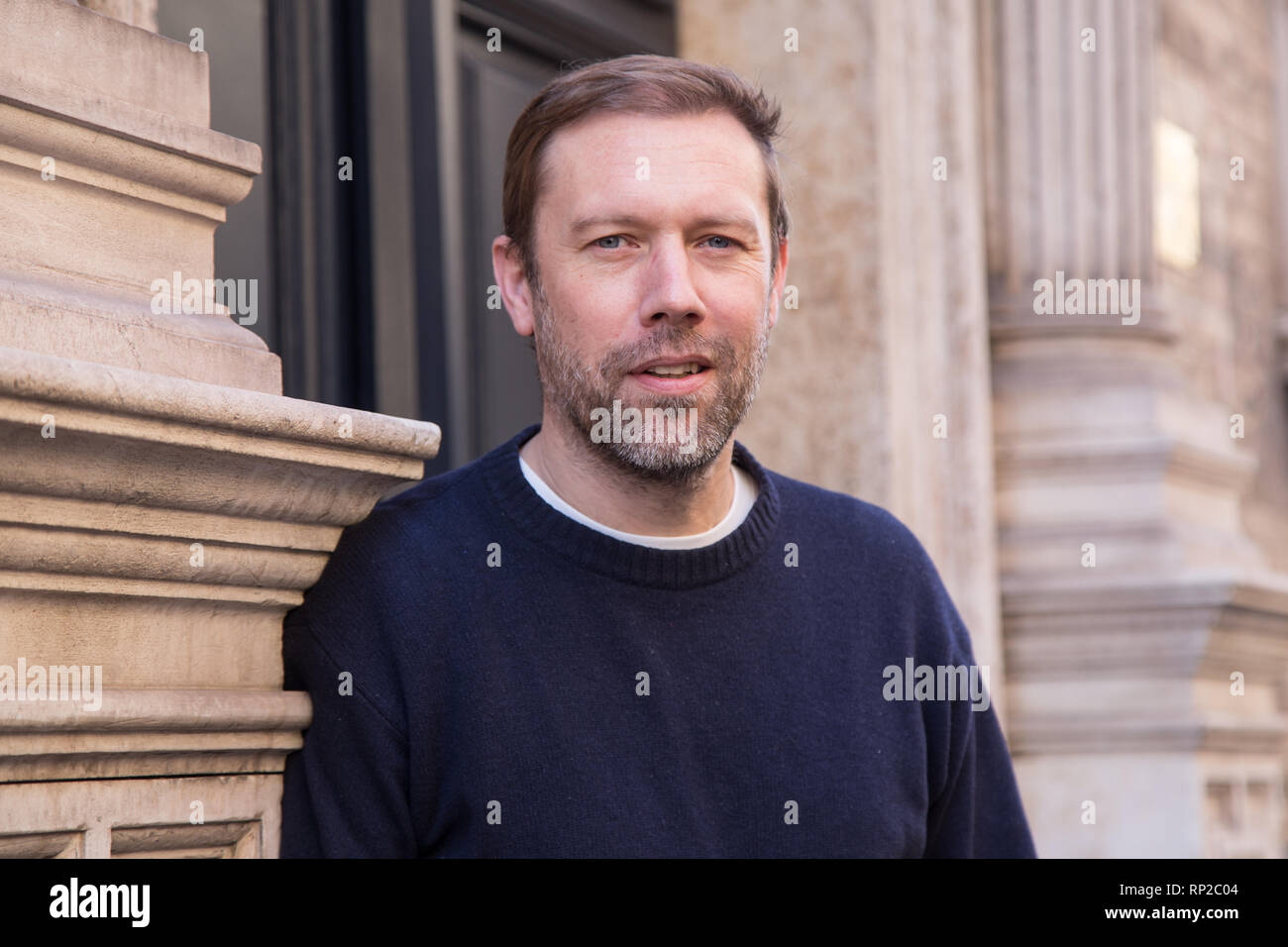 Rome, Italy. 20th Feb, 2019. Jakob Cedergren during the photocall in Rome with the Danish actor Jakob Cedergren, for presentation of the film 'The Guilty' directed by Gustav Moller Credit: Matteo Nardone/Pacific Press/Alamy Live News Stock Photo