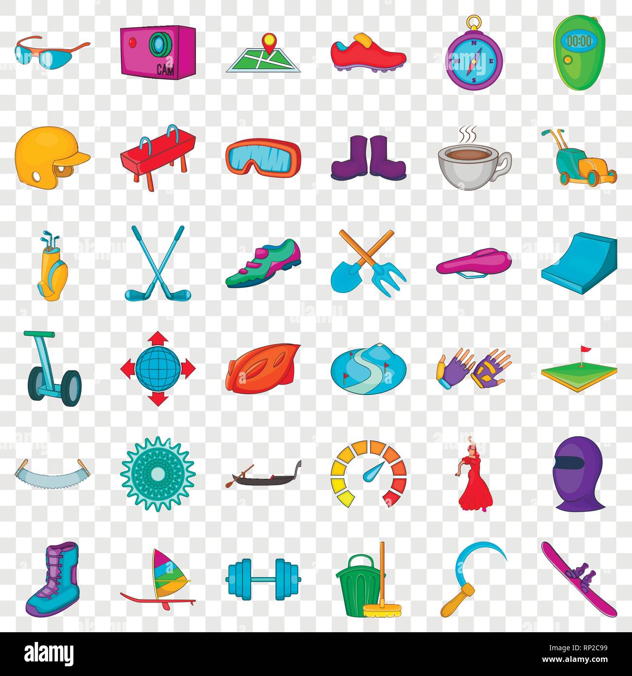 Sport activity icons set, cartoon style Stock Vector Image & Art - Alamy