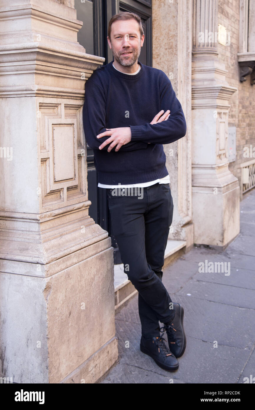 Rome, Italy. 20th Feb, 2019. Jakob Cedergren during the photocall in Rome with the Danish actor Jakob Cedergren, for presentation of the film 'The Guilty' directed by Gustav Moller Credit: Matteo Nardone/Pacific Press/Alamy Live News Stock Photo