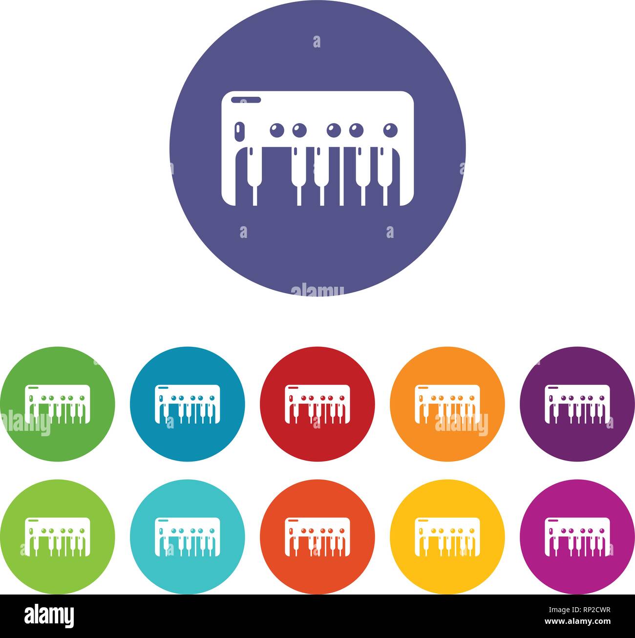 Synthesizer piano icons set vector color Stock Vector Image & Art - Alamy
