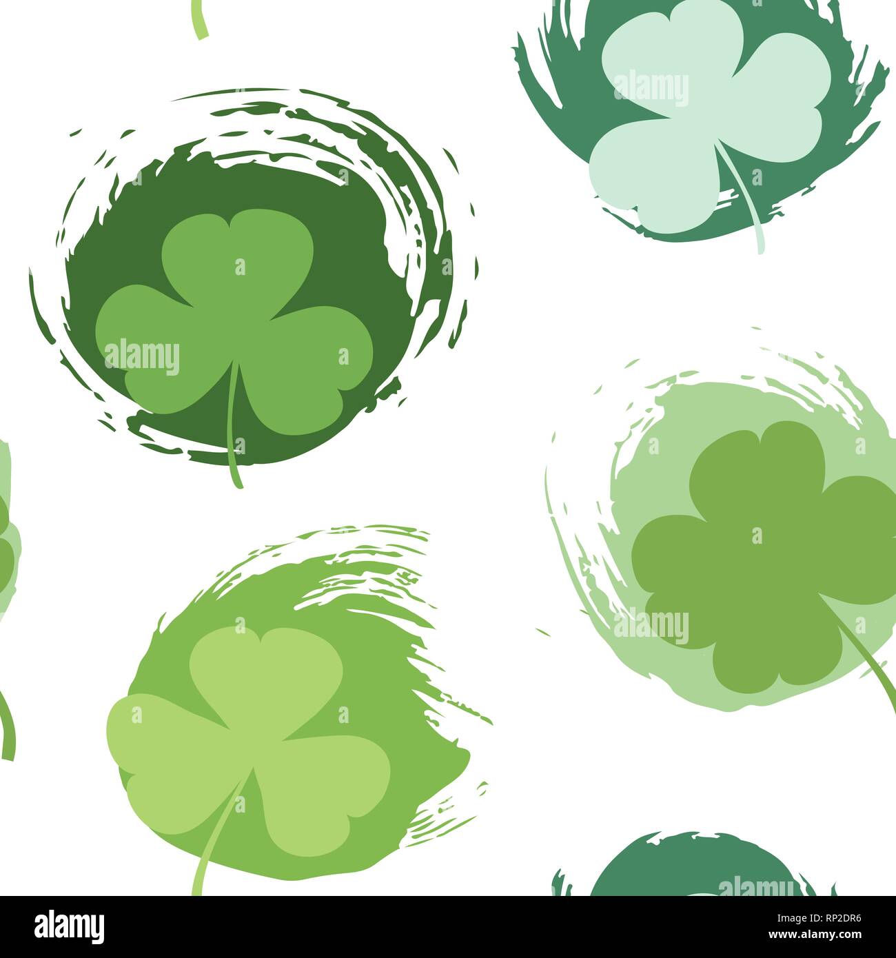 Clover leaves seamless pattern set. St. Patrick's Day greeting card ...
