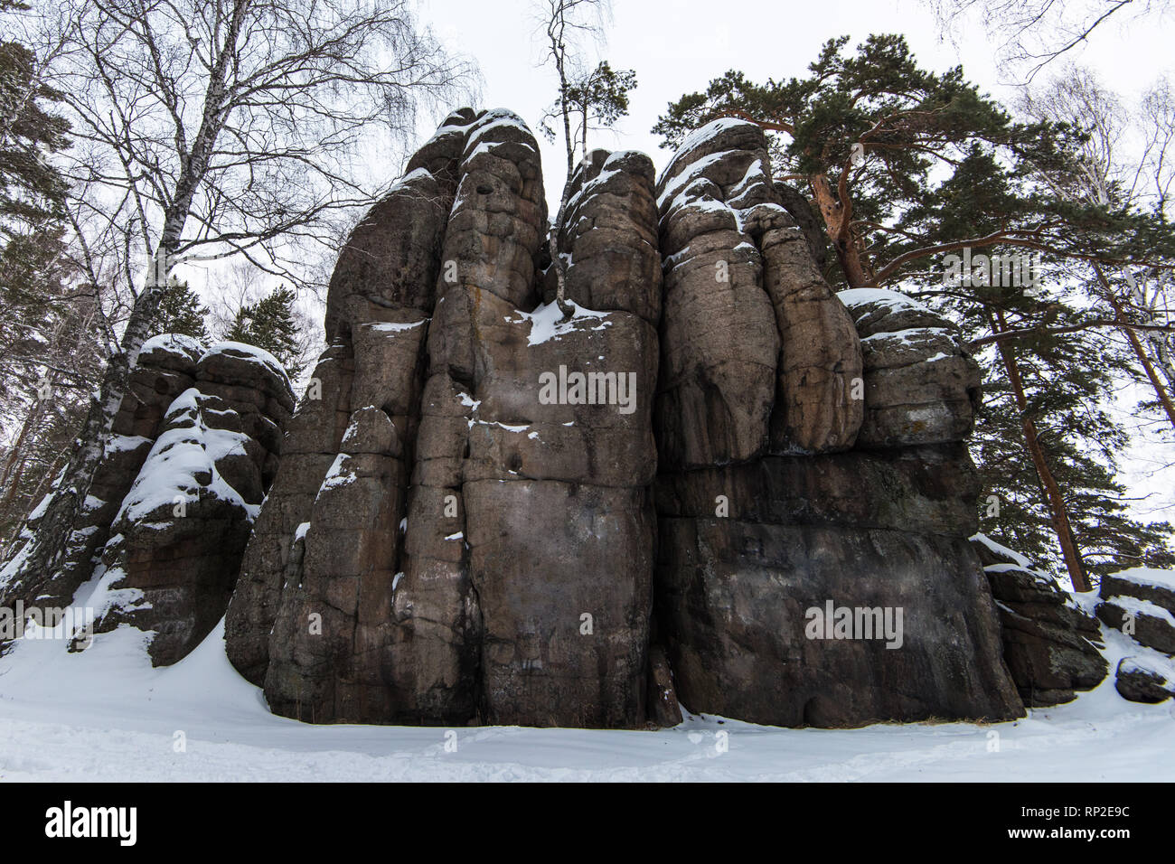 Big stone mountain in Altai Stock Photo Alamy
