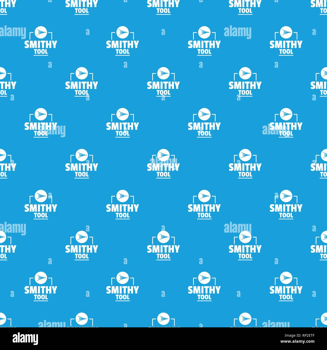 Smithy tool pattern vector seamless blue Stock Vector
