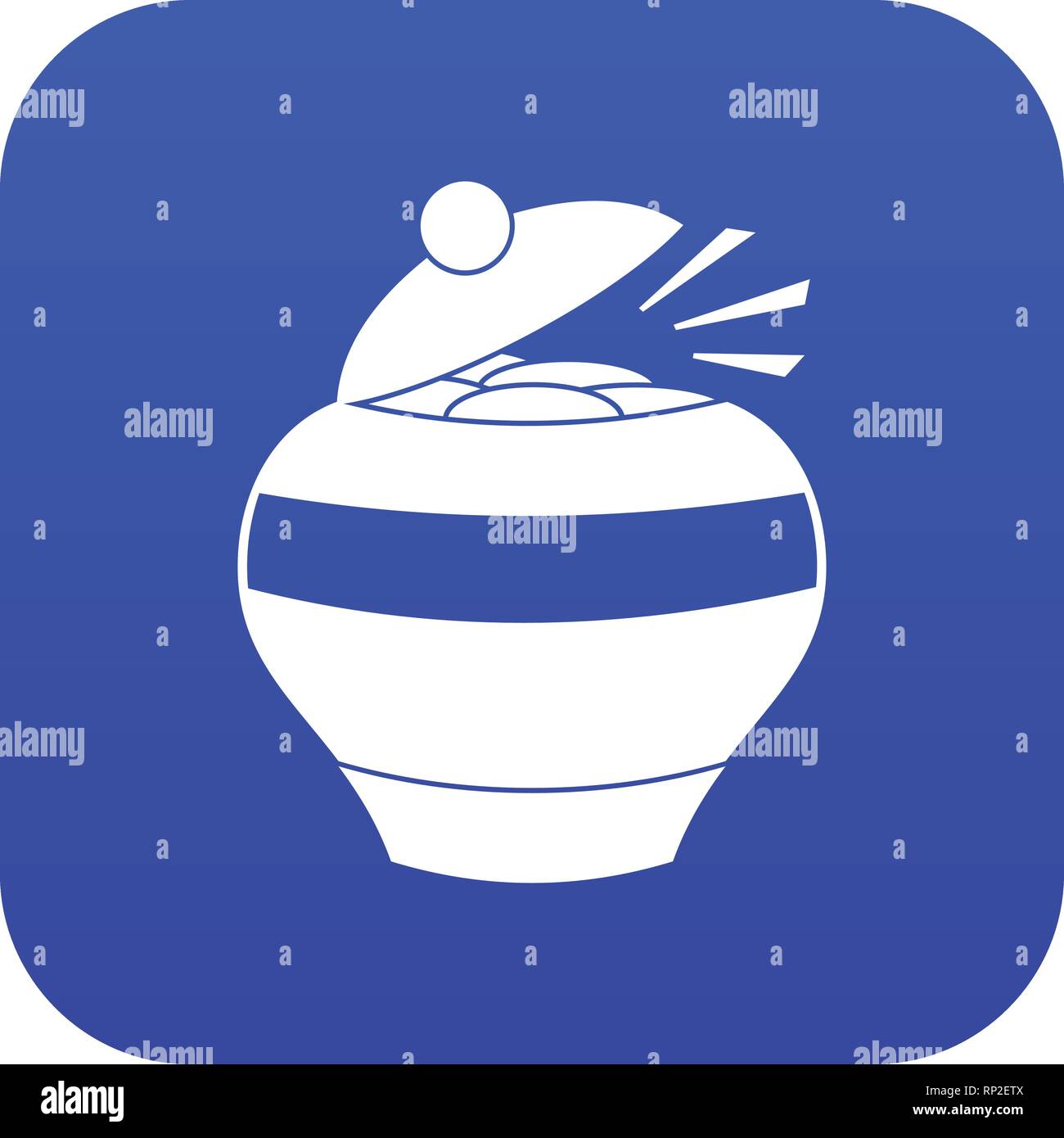Pot full of gold coins icon digital blue Stock Vector Image & Art - Alamy