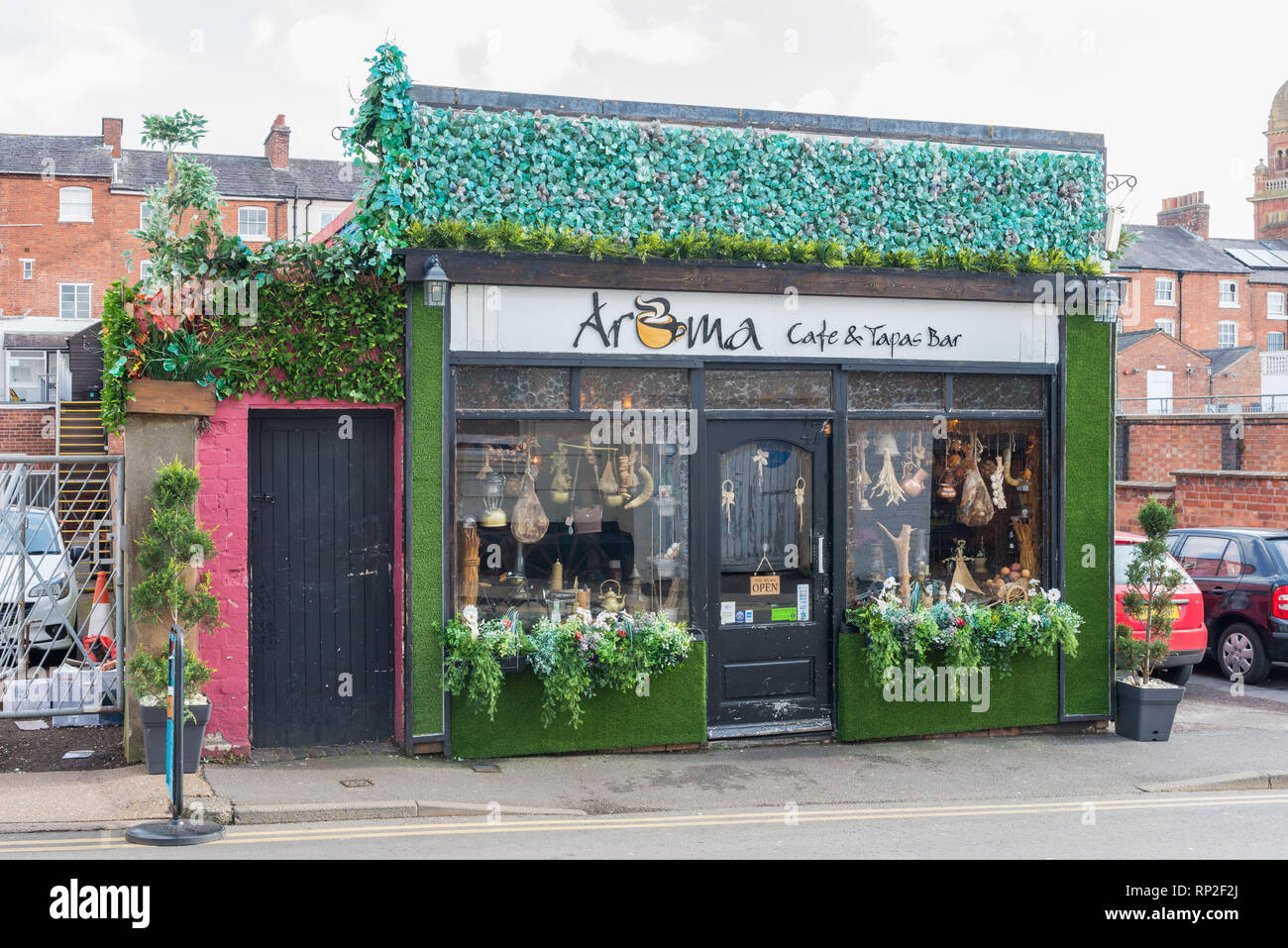Aroma Cafe and Tapas Bar in Bedford Street, Leamington Spa Stock Photo