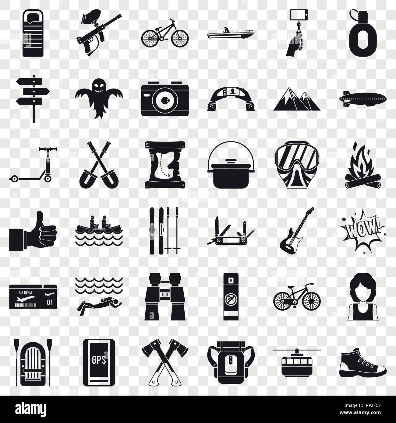 Nature adventure icons set, simple style Stock Vector Image & Art - Alamy