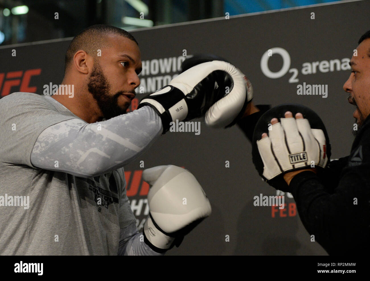 Prague, Czech Republic. 20th Feb, 2019. Brasilian MMA fighter Thiago Santos trains in Prague, Czech Republic, on Wednesday, February 20, 20119, prior to the MMA UFC Fight Night Prague gala evening. Credit: Michal Krumphanzl/CTK Photo/Alamy Live News Stock Photo