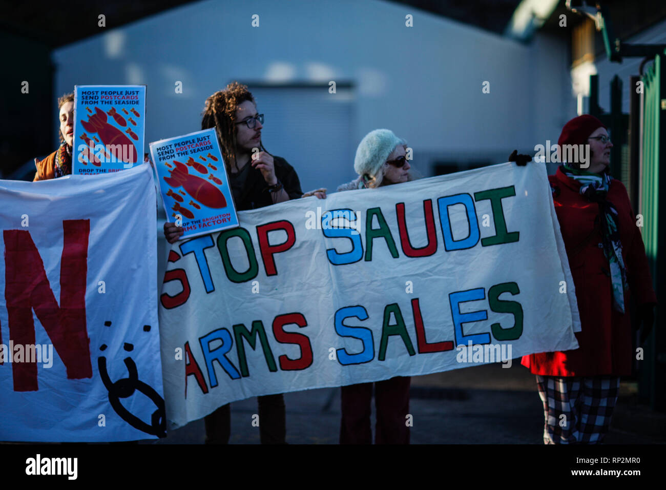 Brighton Uk 20th Feb 2019 Dozens Of Demonstrators And