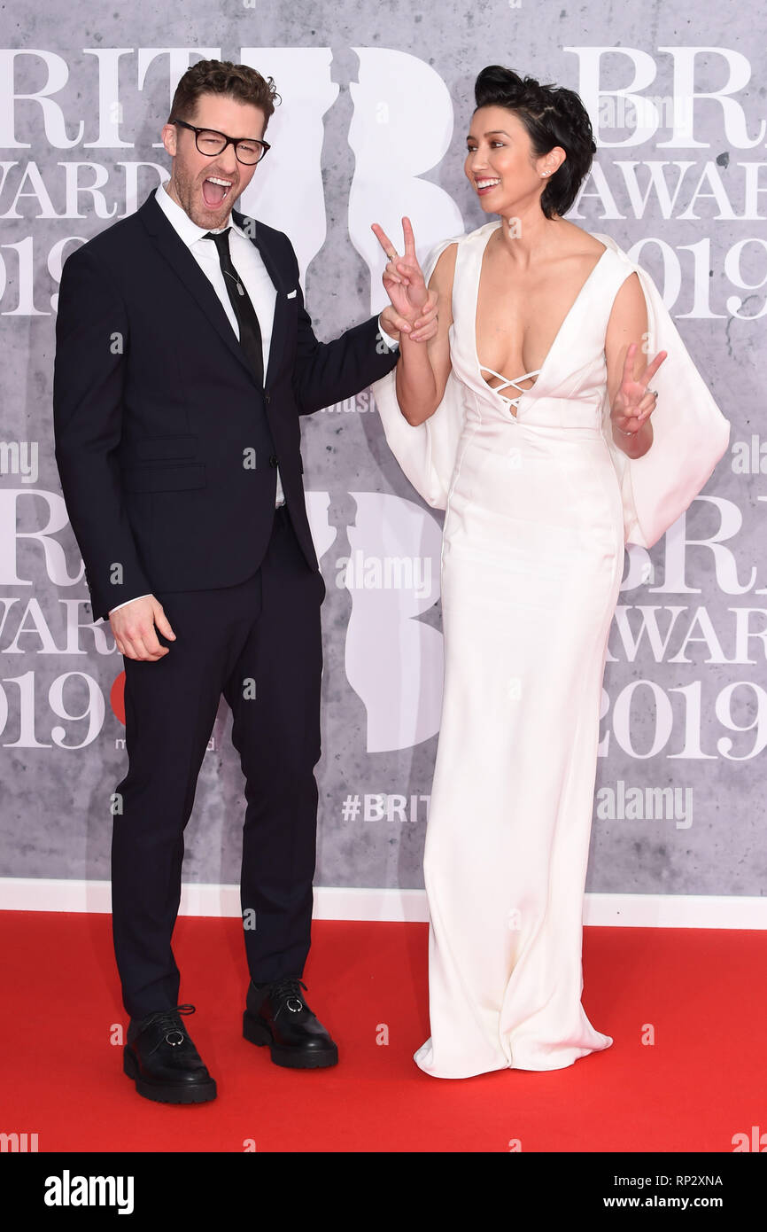 LONDON, UK. February 20, 2019: Matthew Morrison & Renee Puente arriving