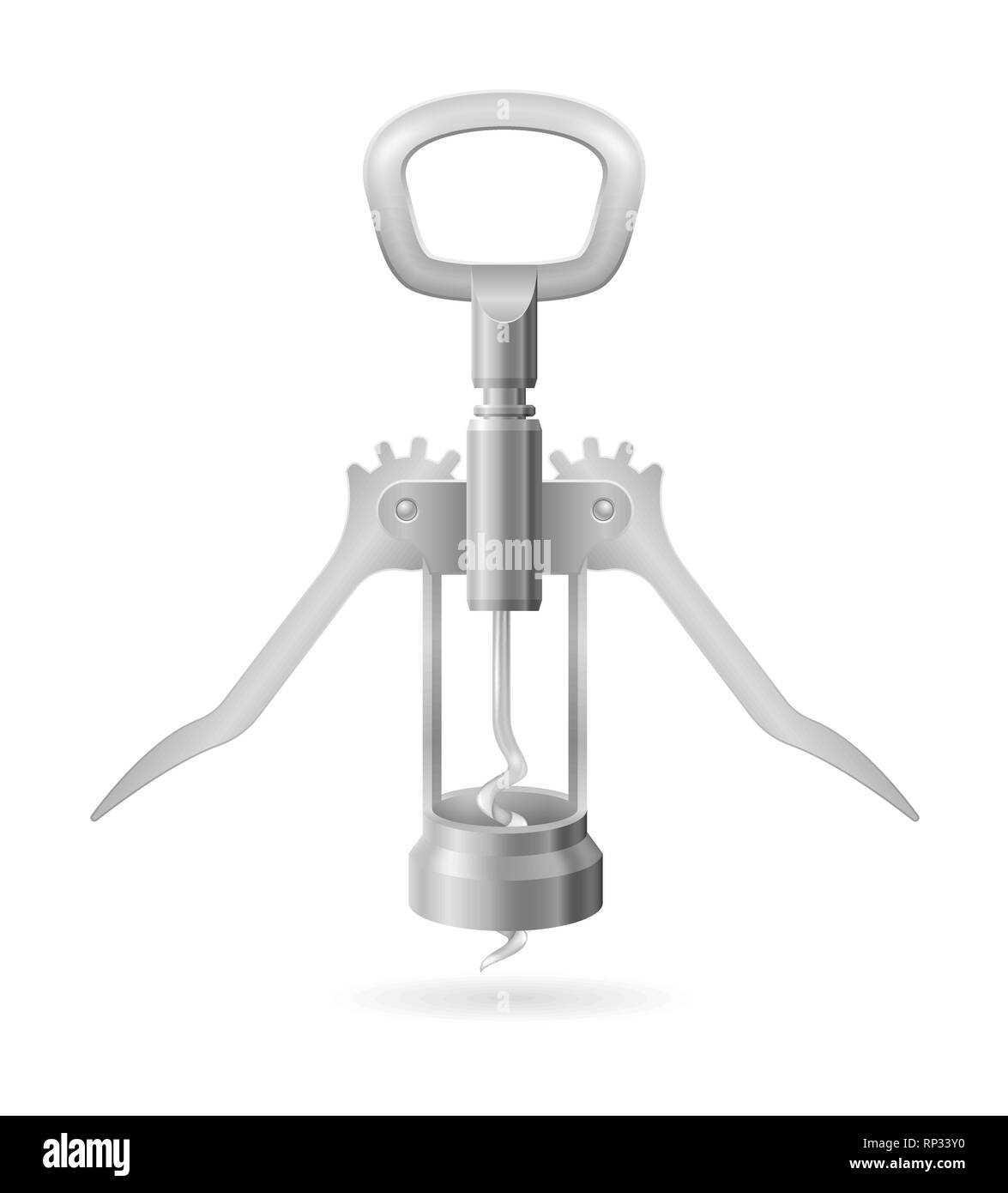 metal corkscrew for opening a cork in a wine bottle vector illustration