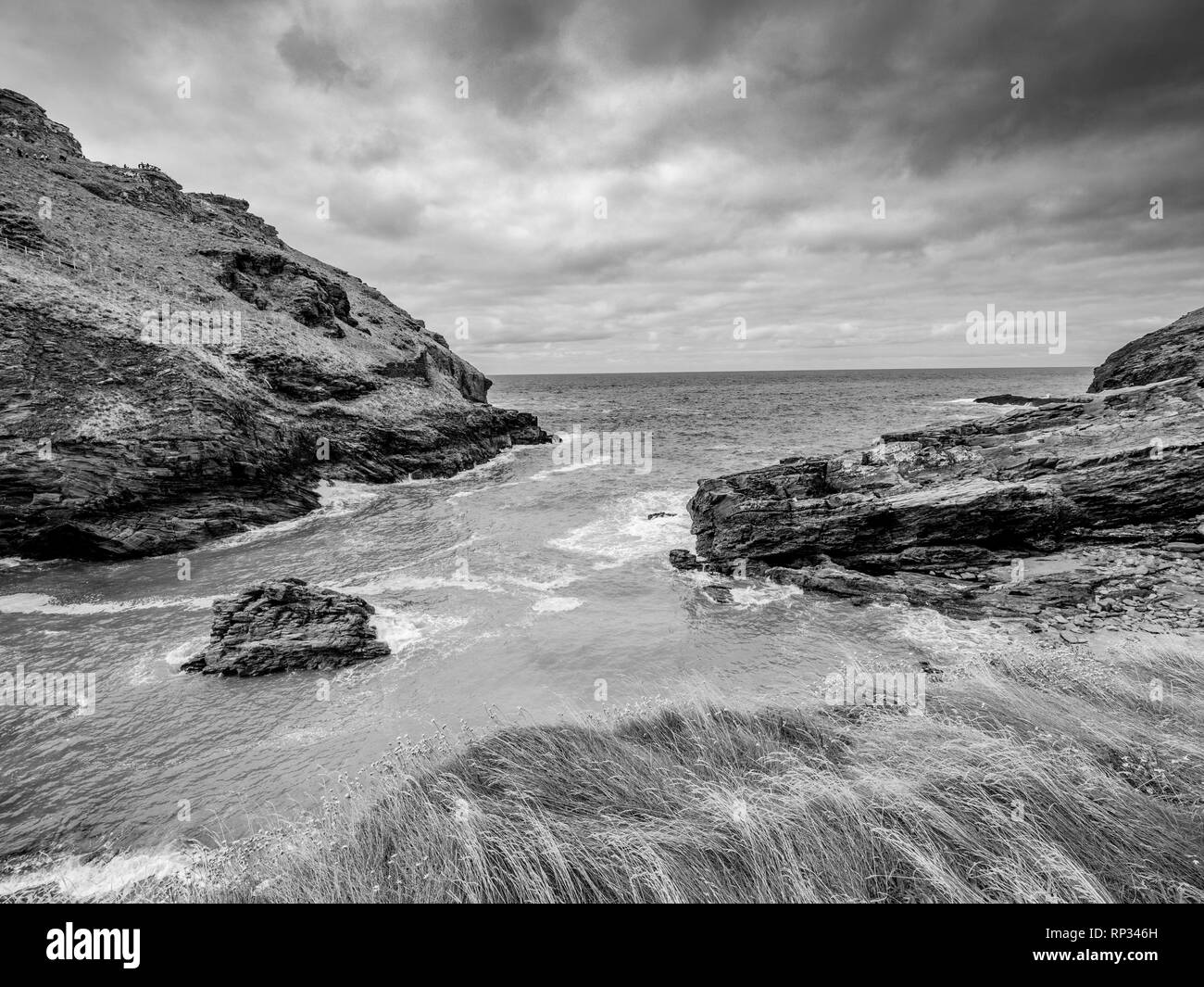The Cove of Tintagel in Cornwall a popular landmark at Tintagel