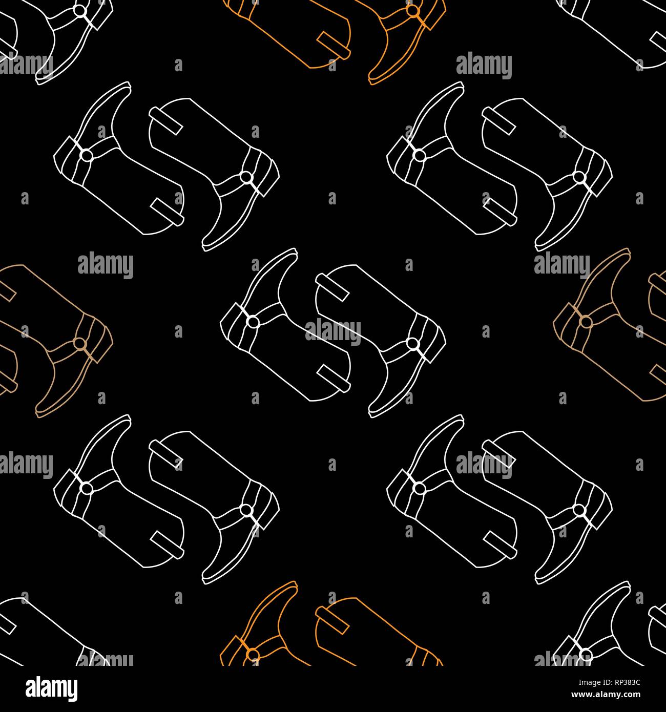 abstract Cowboy boots seamless pattern .Vector image 10 eps Stock Vector