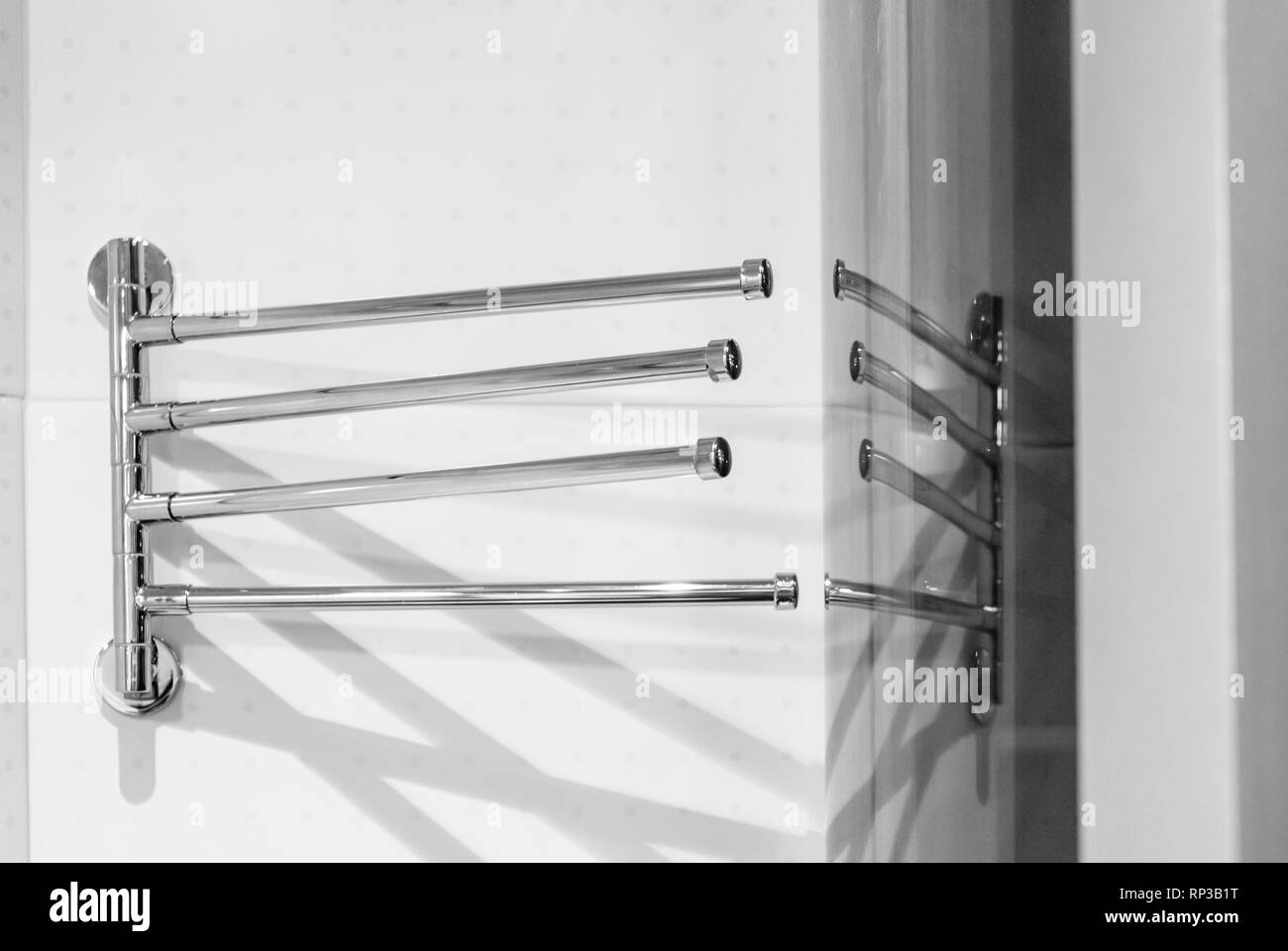 Elements of the bathroom interiormodern design, chrome details, parts