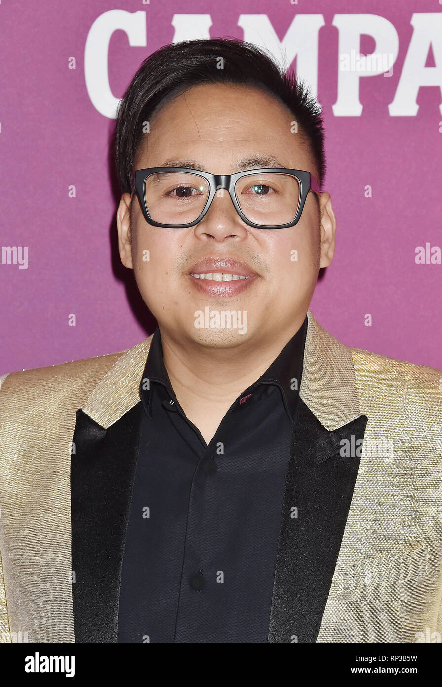 BEVERLY HILLS, CA - FEBRUARY 19: Nico Santos  arrives at the 21st CDGA (Costume Designers Guild Awards) at The Beverly Hilton Hotel on February 19, 20 Stock Photo