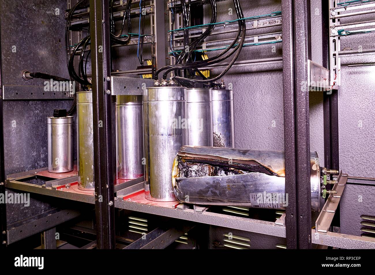 Industry electrical condensers. Broken industry electrical condenser