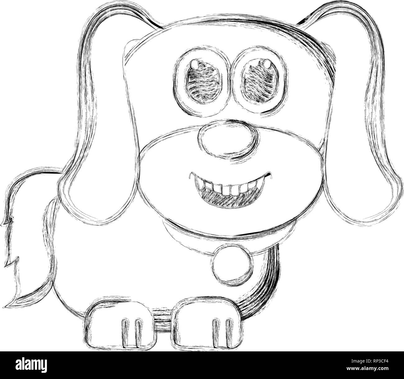 Sketch Of A Cute Dog Stock Vector Art Illustration Vector