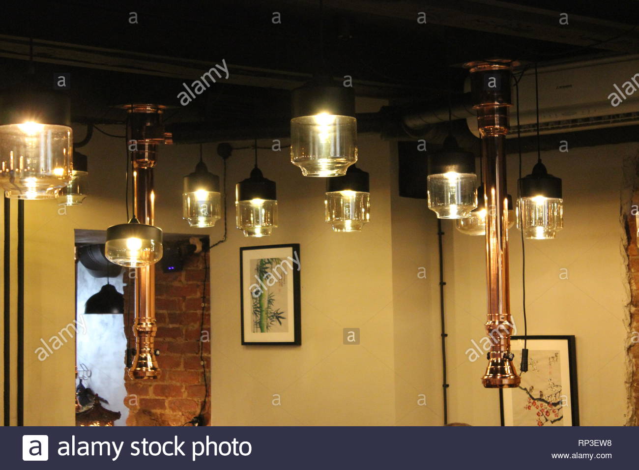 Interior Of South Korean Restaurant With Traditional Food