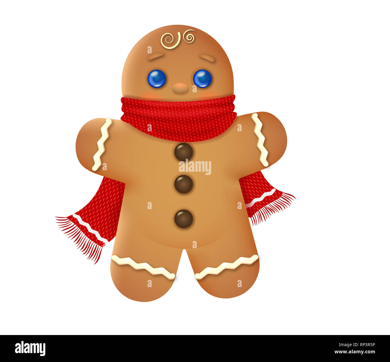 Gingerbread man,cartoon character,cheerful man funny figure Stock Photo