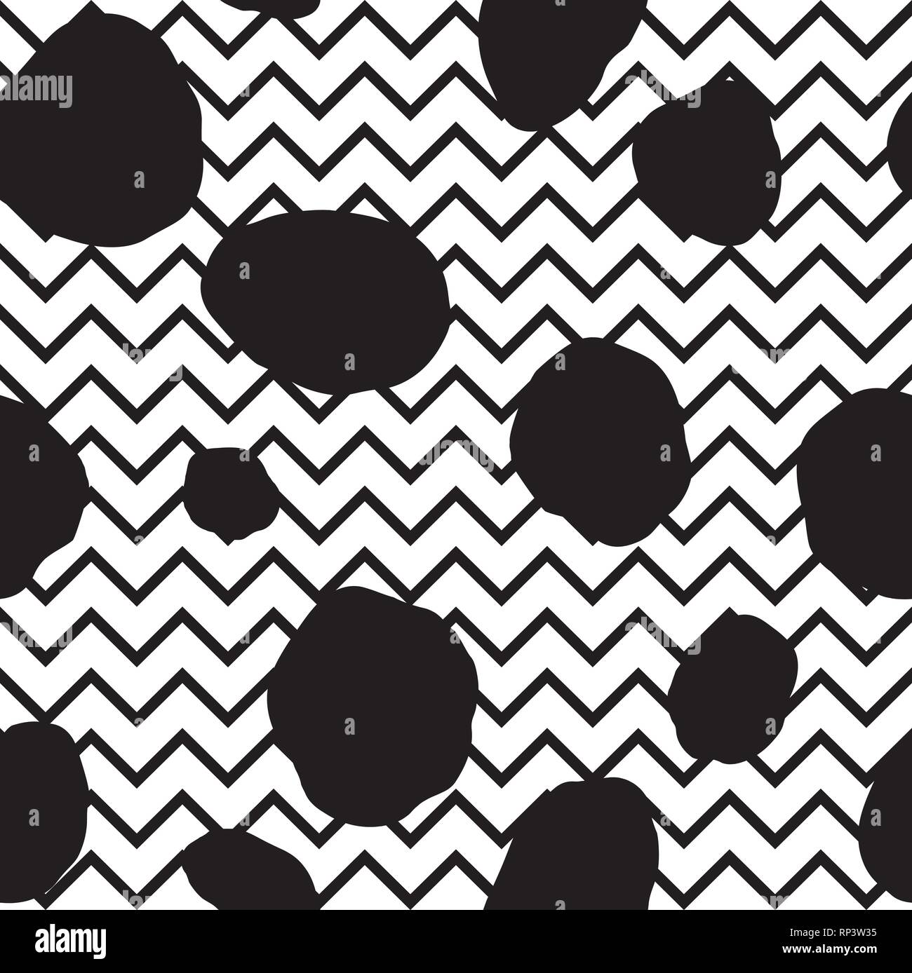 Abstact seamless pattern. Dot and zig-zag line backdop. Stock Vector