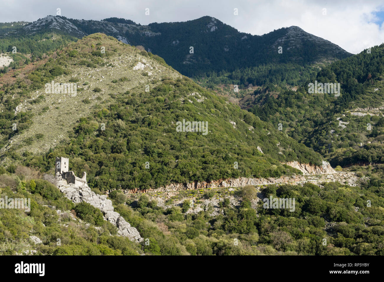 Kitrinaris Tower, near Exohori, Kardamyli, Greece Stock Photo - Alamy