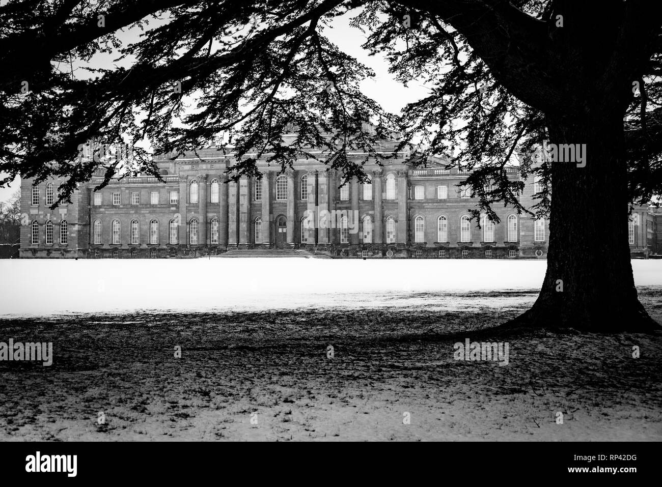Blenheim Palace. The Front Facade and lawns of Blenheim Palace in the
