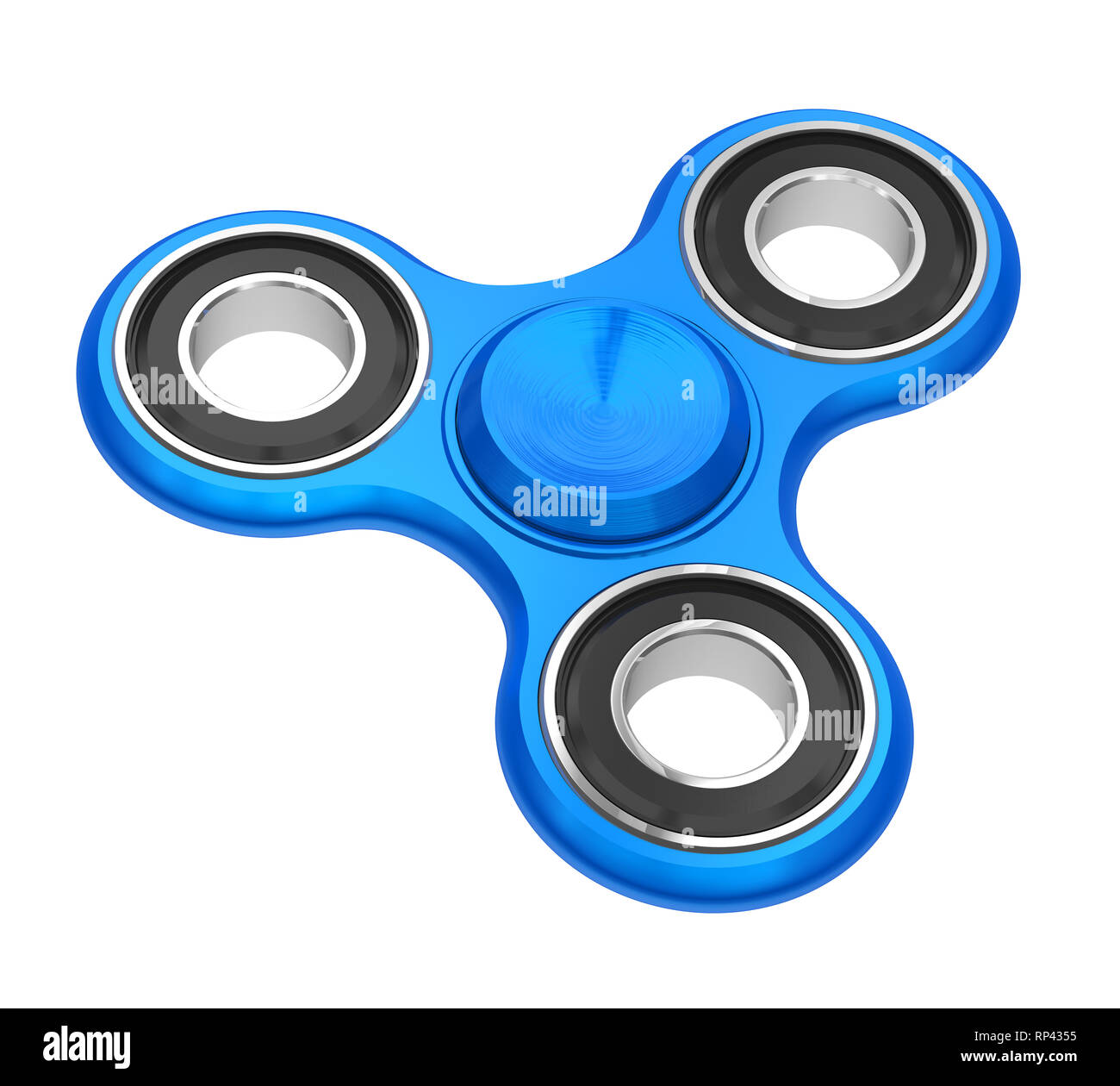 Blue Fidget Spinner Toy Isolated Stock Photo - Alamy