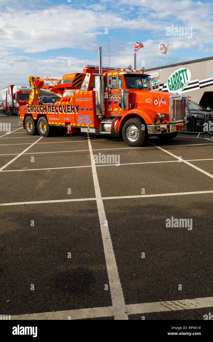 Crouch Recovery Peterbilt HGV breakdown truck. on duty at the Snetterton 2018 Truck Racing Championship meeting, Norfolk, UK. Stock Photo