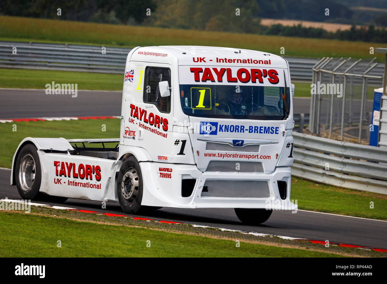 Ryan Smith in the MAN TGA, Division 1, Snetterton 2018 Truck race event, Norfolk, UK. Stock Photo