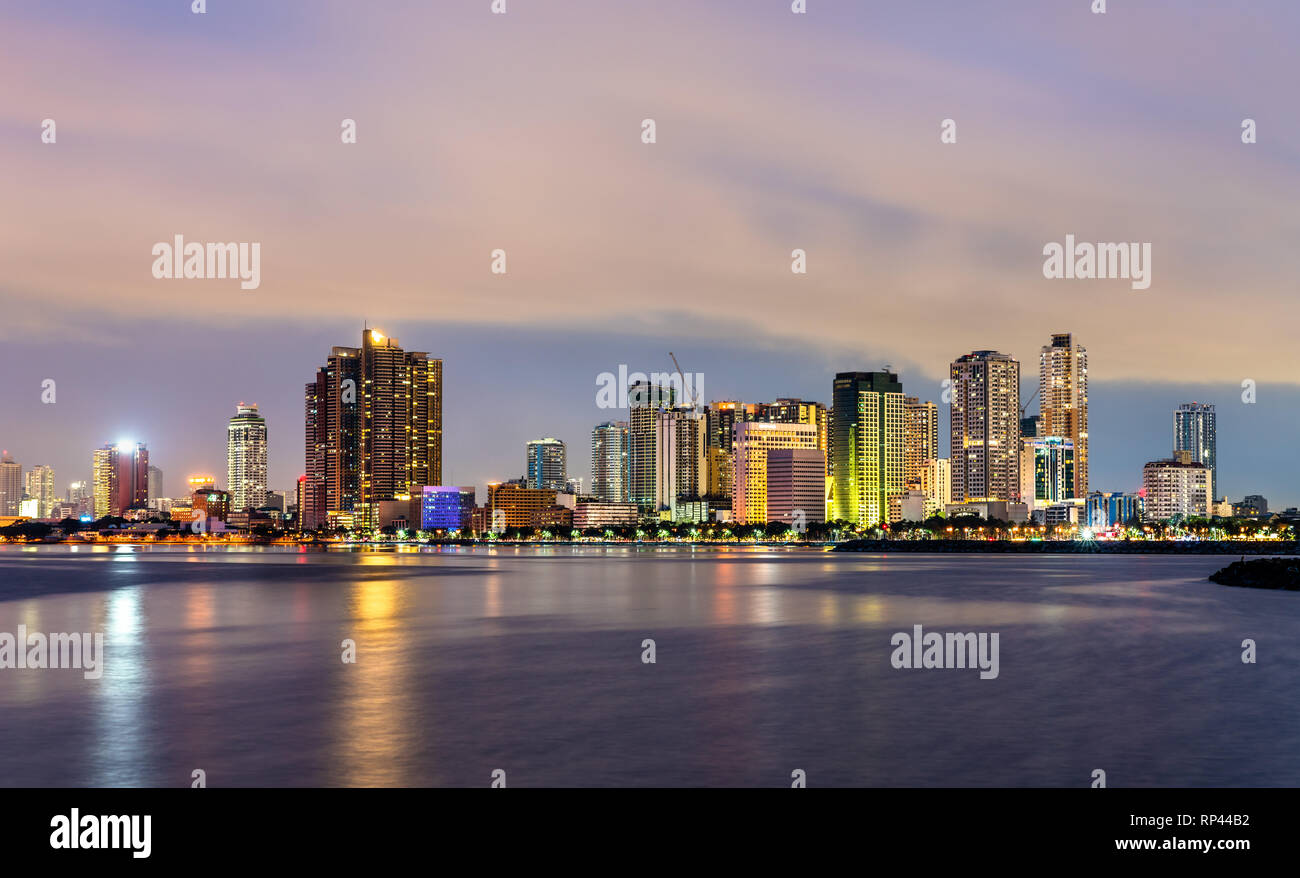 Skyline of Manila,the capital of the Philippines Stock Photo