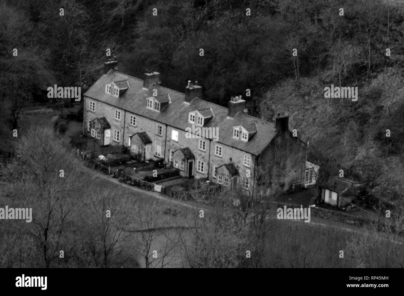 House in Great Rocks Dale near Buxton, Derbyshire, UK. Stock Photo