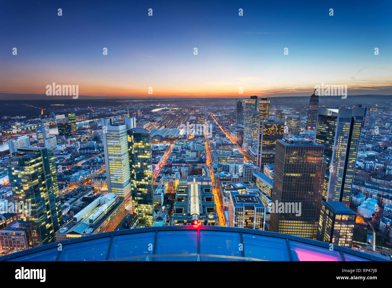 Frankfurt am Main, Germany. Aerial cityscape image of Frankfurt am Main skyline during beautiful